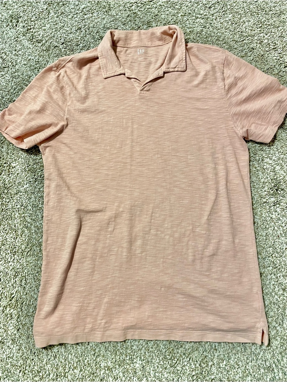 Gap Men’s Pale Pink Slub Polo Shirt